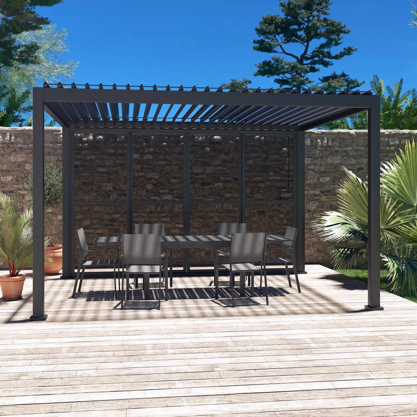 Schiebetür 4m für Pergola Triomphe 3x4m