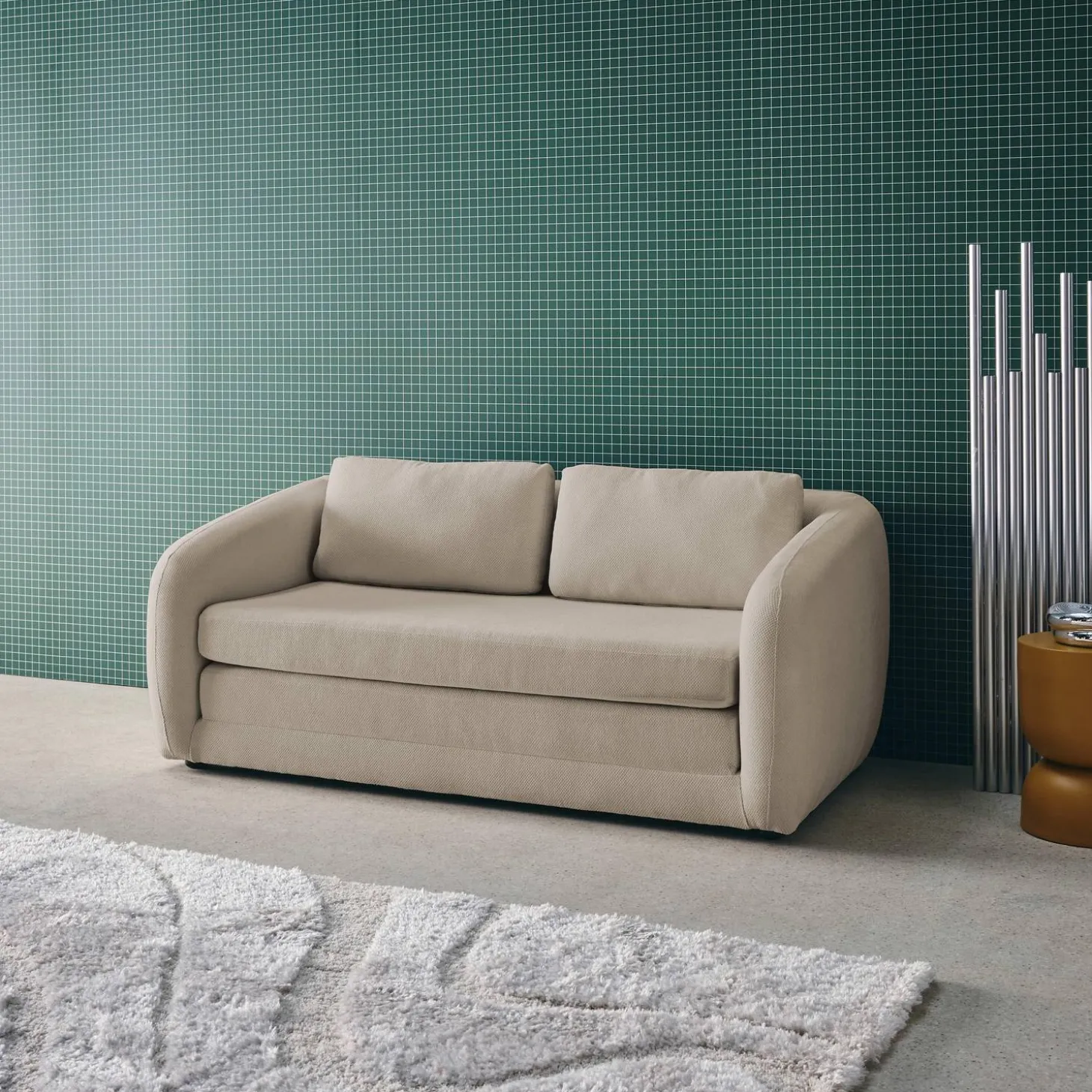 Schlafsofa 2 Plätze Chenille-Stoff