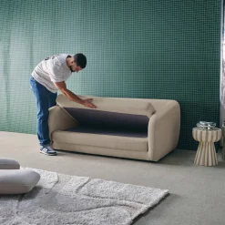 Schlafsofa 2 Plätze Chenille-Stoff