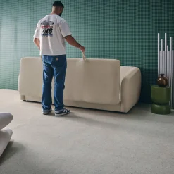 Schlafsofa 3 Plätze Chenille-Stoff