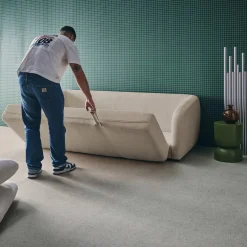 Schlafsofa 3 Plätze Chenille-Stoff