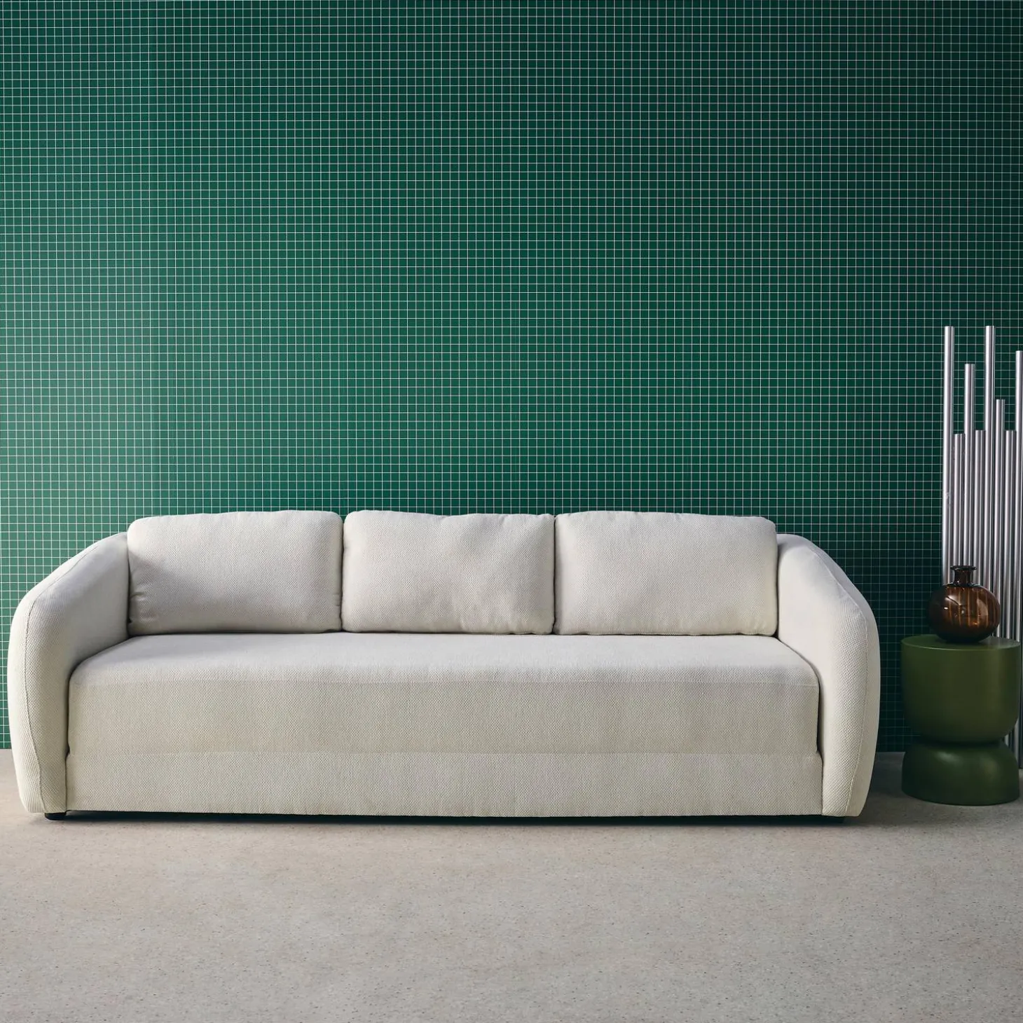 Schlafsofa 3 Plätze Chenille-Stoff