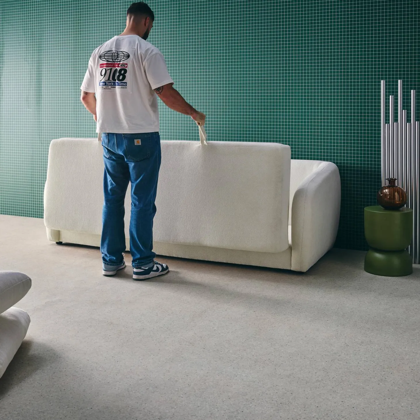 Schlafsofa 3 Plätze Chenille-Stoff