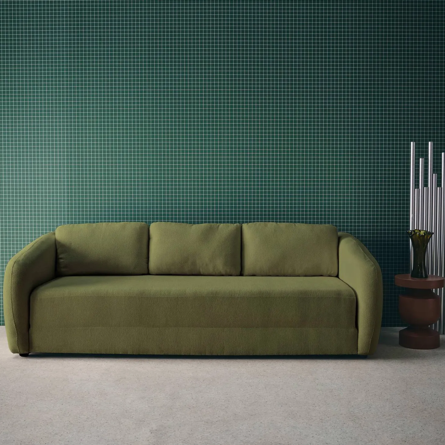 Schlafsofa 3 Plätze Chenille-Stoff