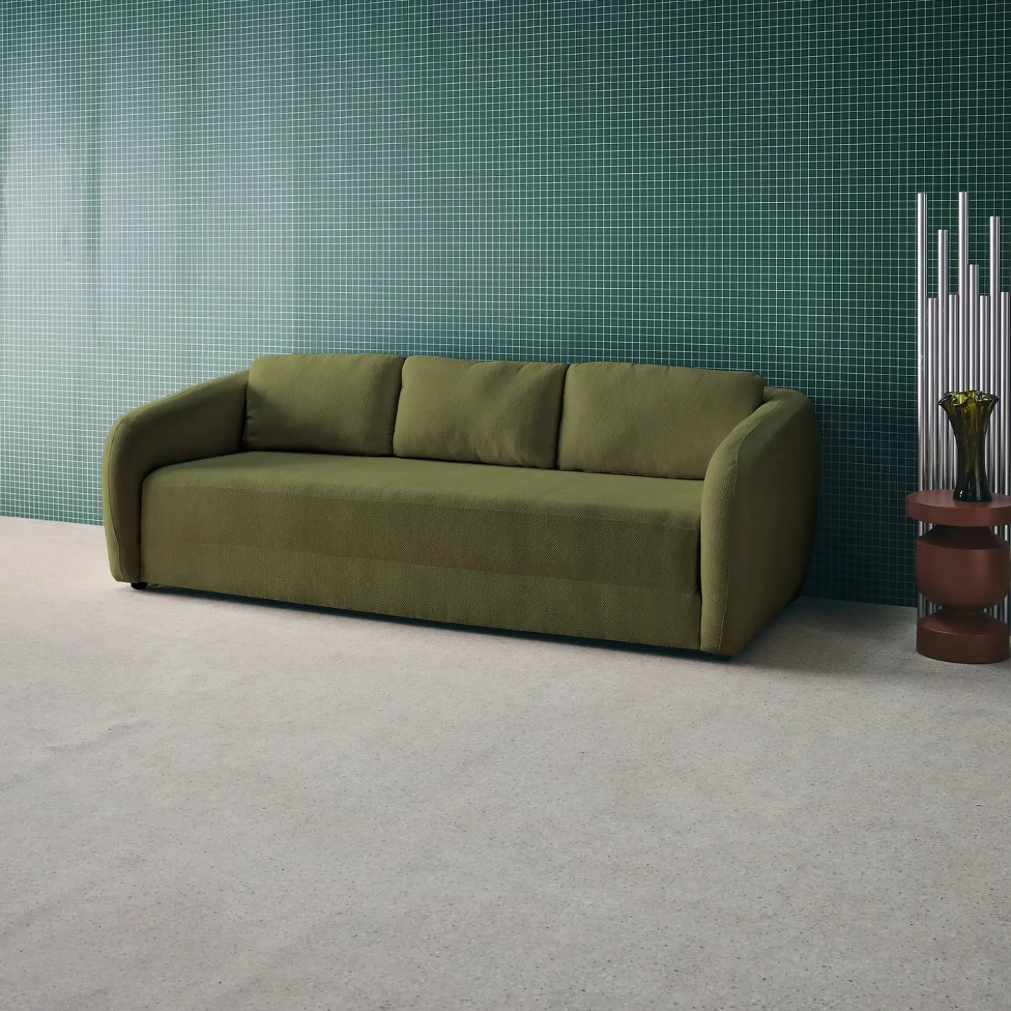 Schlafsofa 3 Plätze Chenille-Stoff