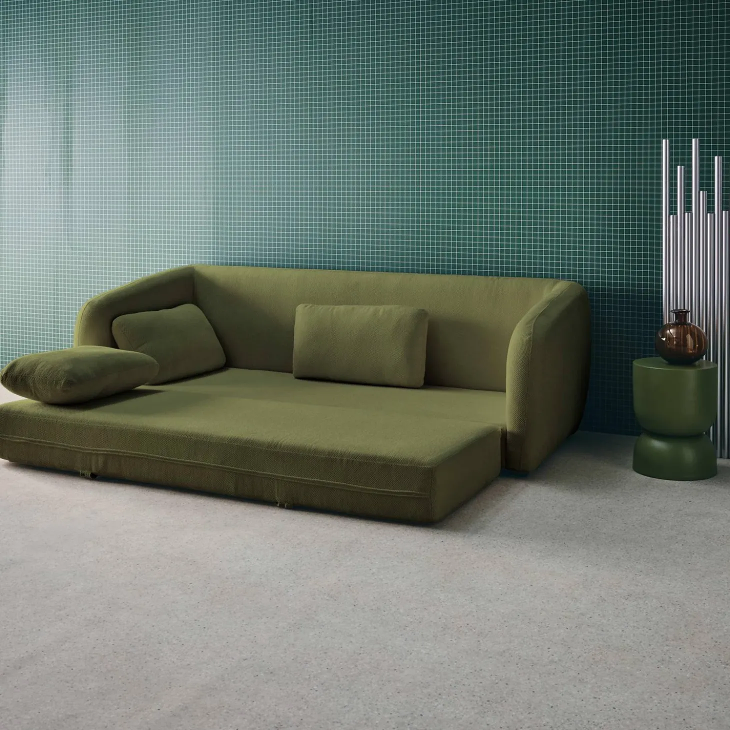 Schlafsofa 3 Plätze Chenille-Stoff