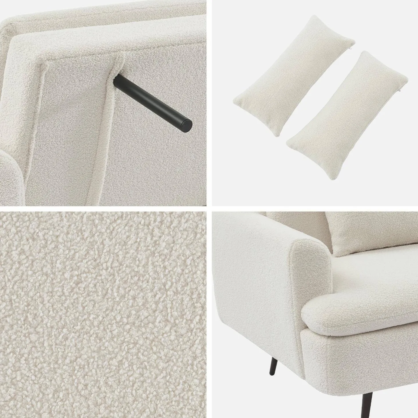 Schlafsofa 2-3 Sitzer mit Bouclé-Bezug