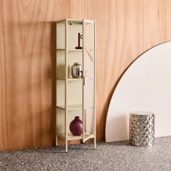 Schrank aus Stahl und gehärtetem Glas, 1 Tür, 160 cm