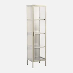 Schrank aus Stahl und gehärtetem Glas, 1 Tür, 160 cm
