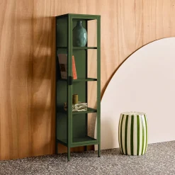 Schrank aus Stahl und gehärtetem Glas, 1 Tür, 160 cm