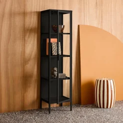 Schrank aus Stahl und gehärtetem Glas, 1 Tür, 160 cm