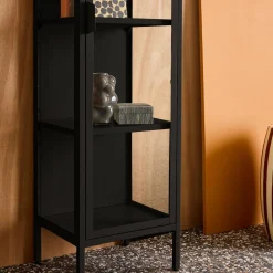 Schrank aus Stahl und gehärtetem Glas, 1 Tür, 160 cm