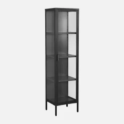 Schrank aus Stahl und gehärtetem Glas, 1 Tür, 160 cm