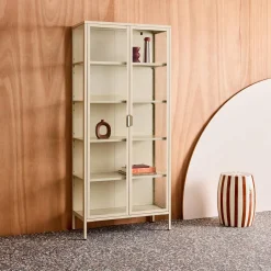 Schrank aus Stahl und gehärtetem Glas, 2 Türen, 180 cm
