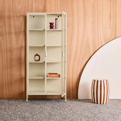 Schrank aus Stahl und gehärtetem Glas, 2 Türen, 180 cm