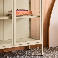 Schrank aus Stahl und gehärtetem Glas, 2 Türen, 180 cm