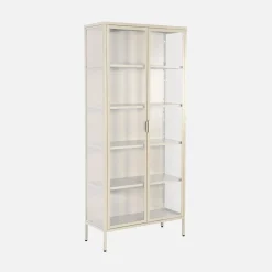 Schrank aus Stahl und gehärtetem Glas, 2 Türen, 180 cm