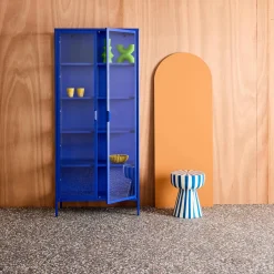 Schrank aus Stahl und gehärtetem Glas, 2 Türen, 180 cm