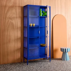 Schrank aus Stahl und gehärtetem Glas, 2 Türen, 180 cm
