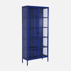 Schrank aus Stahl und gehärtetem Glas, 2 Türen, 180 cm