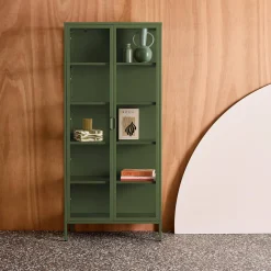 Schrank aus Stahl und gehärtetem Glas, 2 Türen, 180 cm