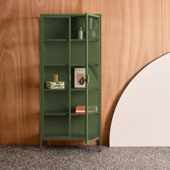 Schrank aus Stahl und gehärtetem Glas, 2 Türen, 180 cm