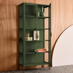 Schrank aus Stahl und gehärtetem Glas, 2 Türen, 180 cm