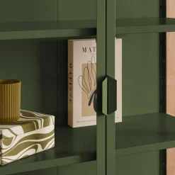 Schrank aus Stahl und gehärtetem Glas, 2 Türen, 180 cm