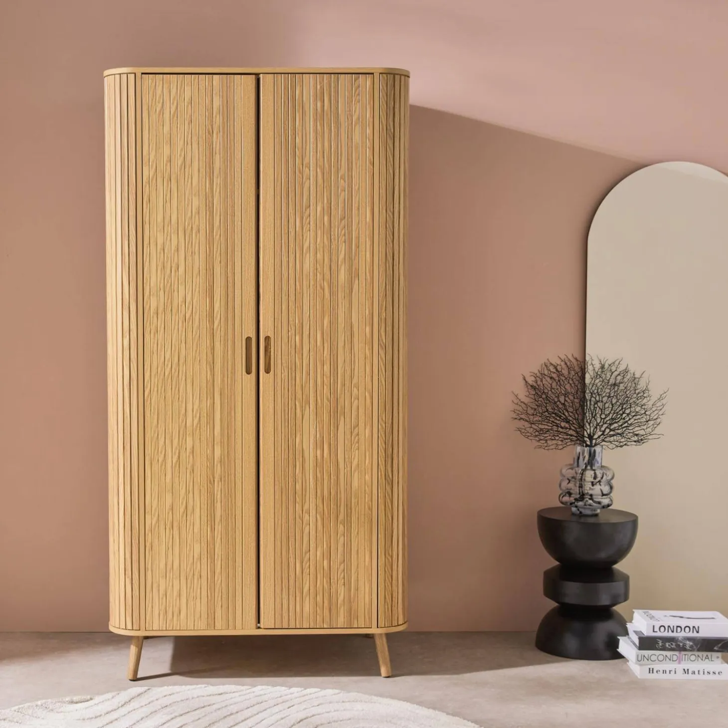 Schrank Holzlook mit Regal und Kleiderstange