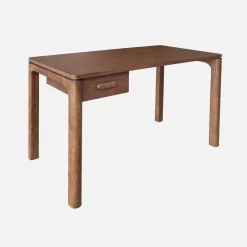 Schreibtisch aus Heveaholz Platte mit Eichenfurnier 1 Schublade