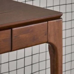 Schreibtisch aus Heveaholz und MDF mit Eschenfurnier 2 Schubladen