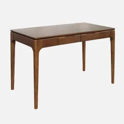 Schreibtisch aus Heveaholz und MDF mit Eschenfurnier 2 Schubladen