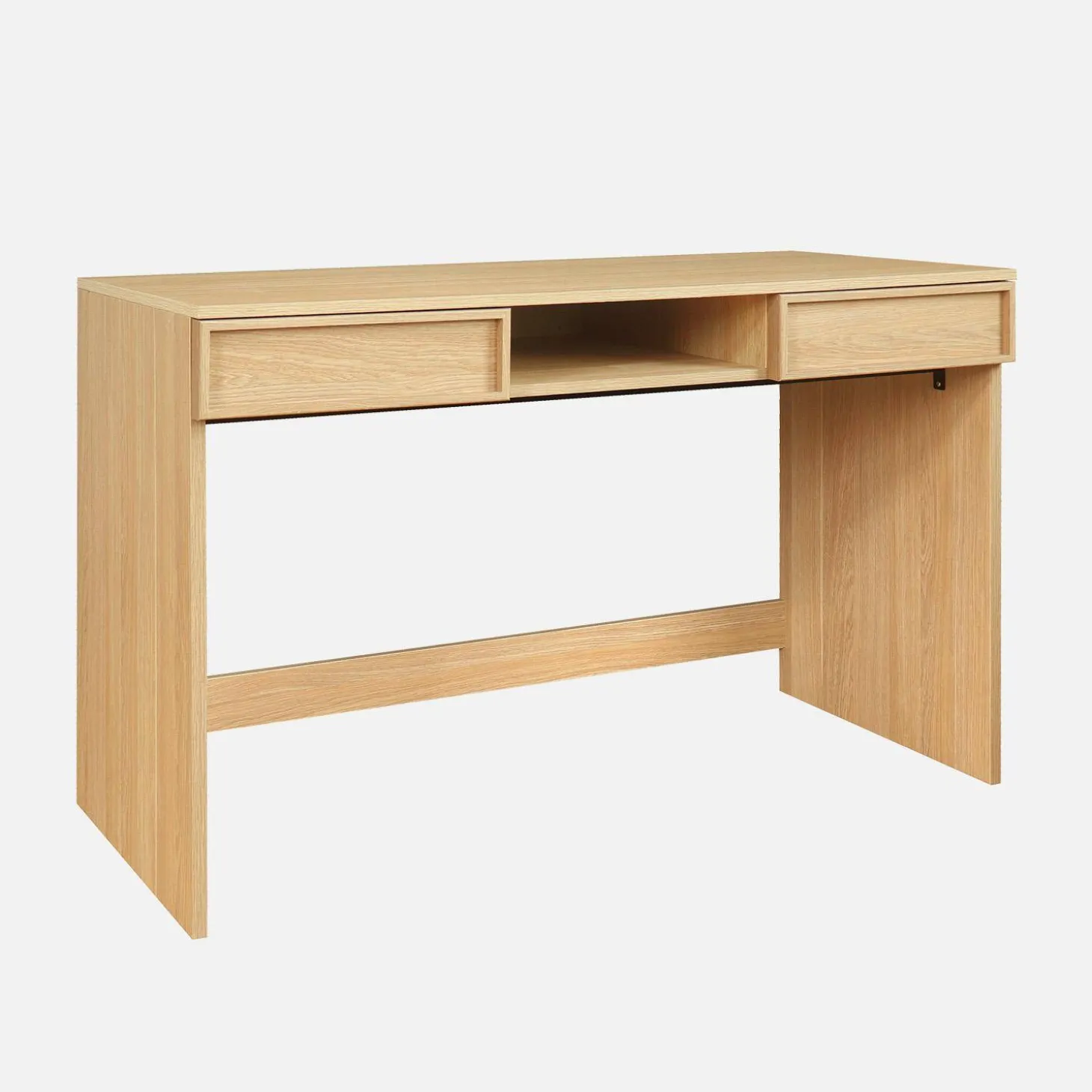 Schreibtisch Holzlook 2 Schubladen 1 Ablage 120 cm