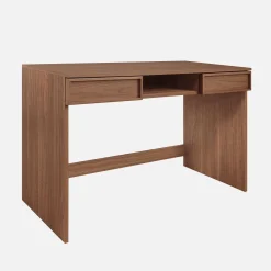 Schreibtisch Holzlook 2 Schubladen 1 Ablage 120 cm