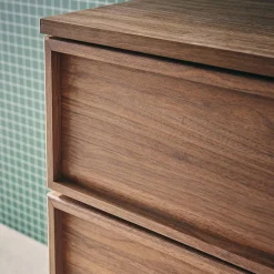 Schreibtisch Holzlook 2 Türen 2 Schubladen 1 Ablage 140 cm