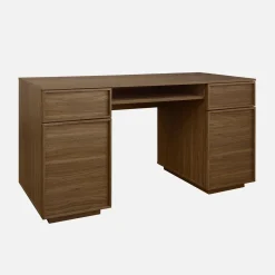 Schreibtisch Holzlook 2 Türen 2 Schubladen 1 Ablage 140 cm