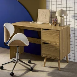 Schreibtisch mit 2 Schubladen mit Holzdekor