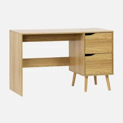 Schreibtisch mit 2 Schubladen mit Holzdekor