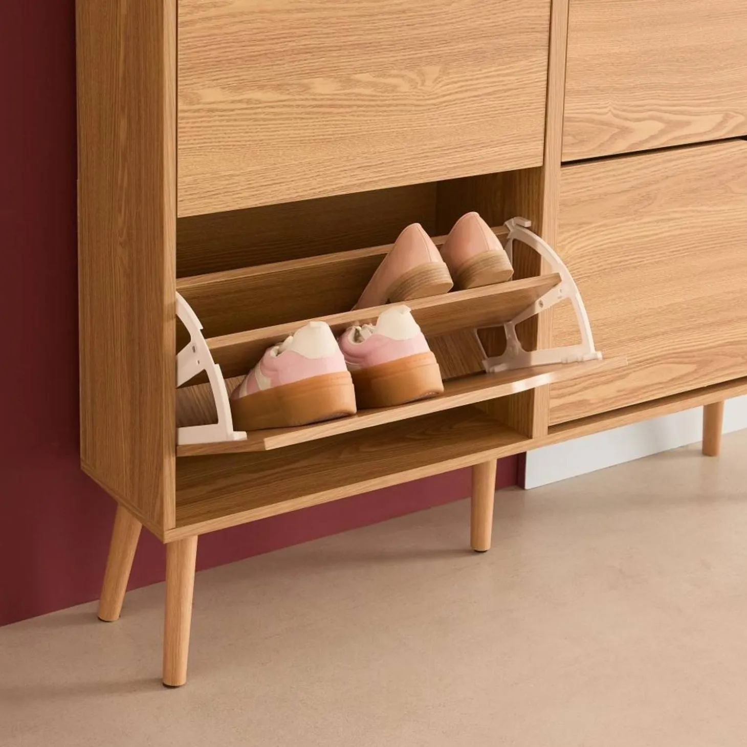 Schuhschrank Holzdekor 4 Klapptüren