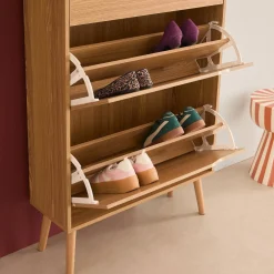Schuhschrank Holzdekor 3 Klapptüren