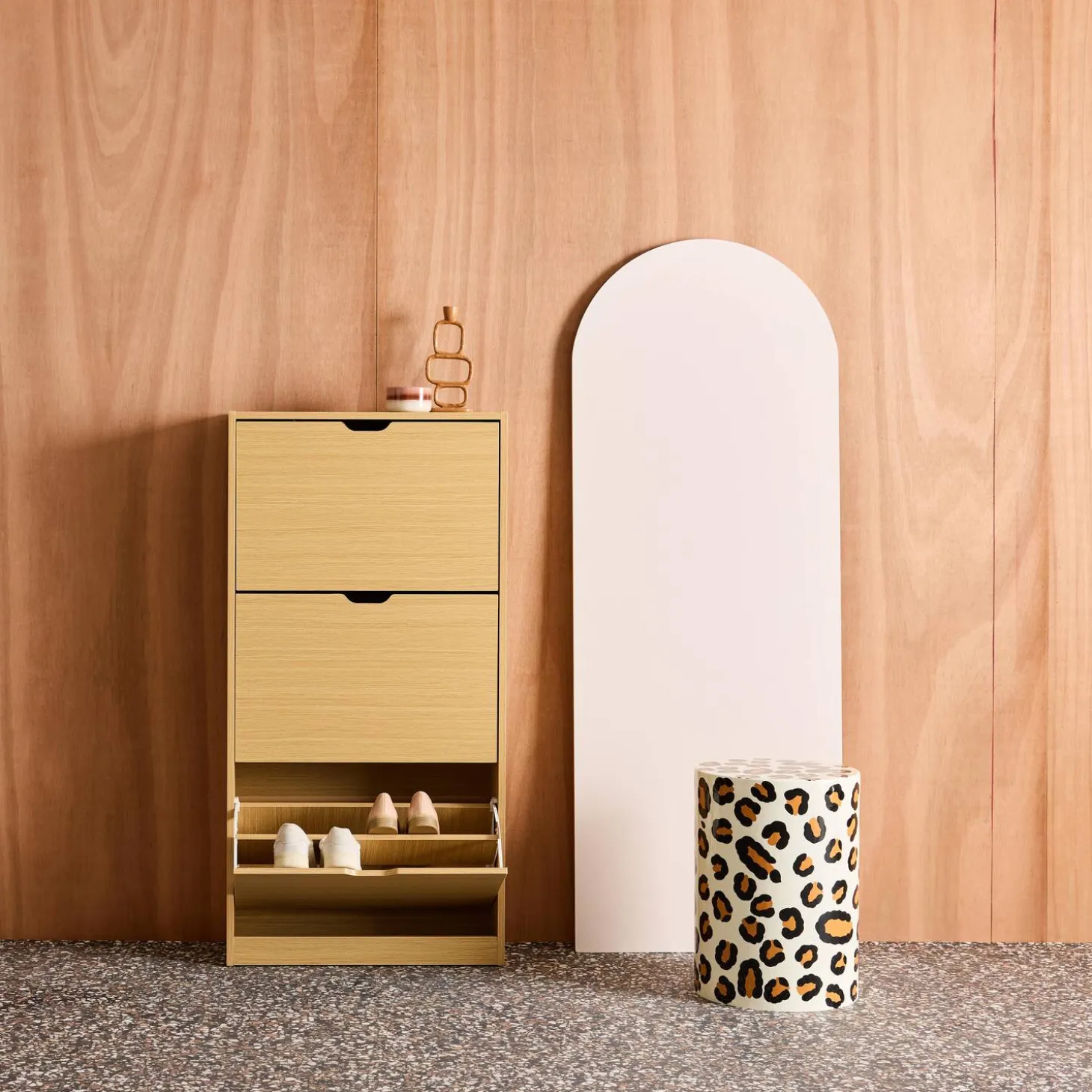 Schuhschrank Holzdekor 3 Schubladen