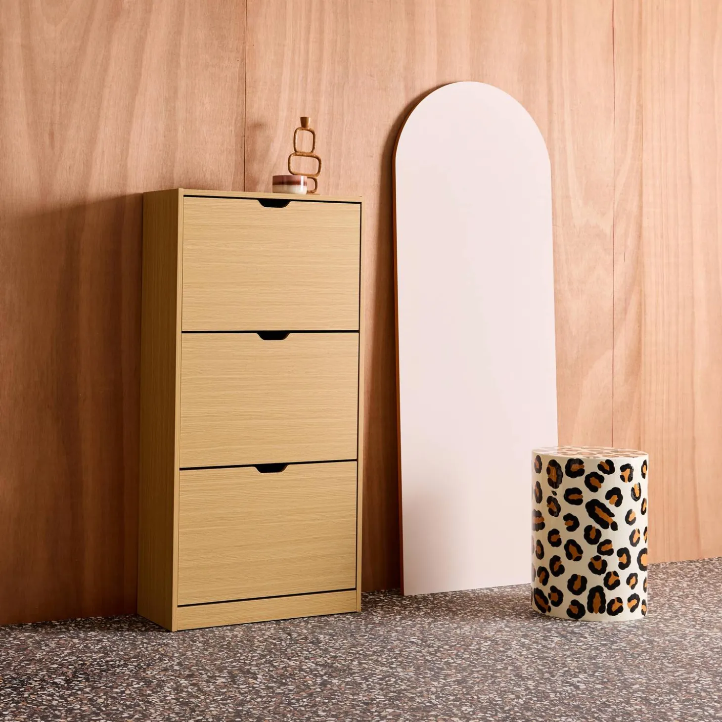 Schuhschrank Holzdekor 3 Schubladen