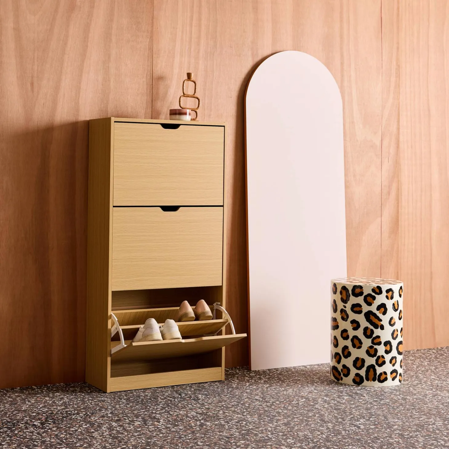 Schuhschrank Holzdekor 3 Schubladen