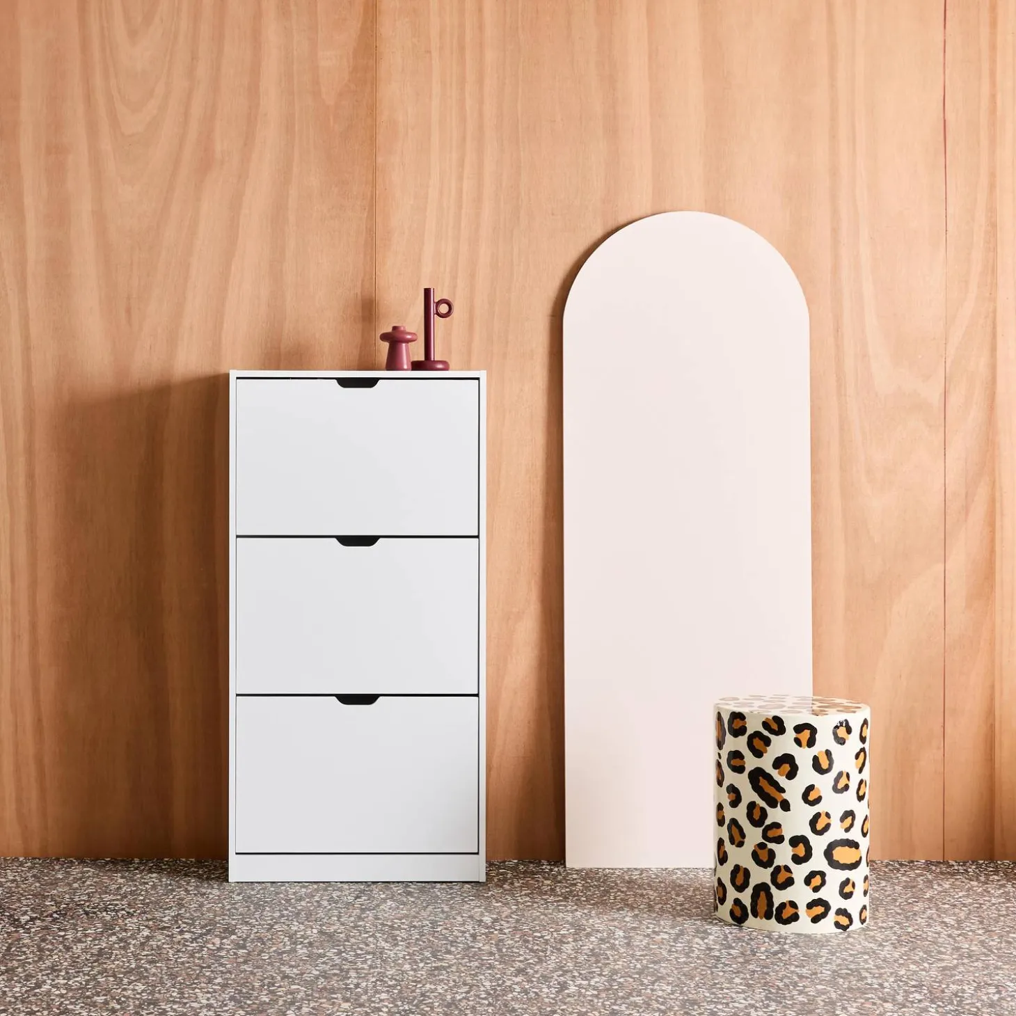 Schuhschrank Holzdekor 3 Schubladen