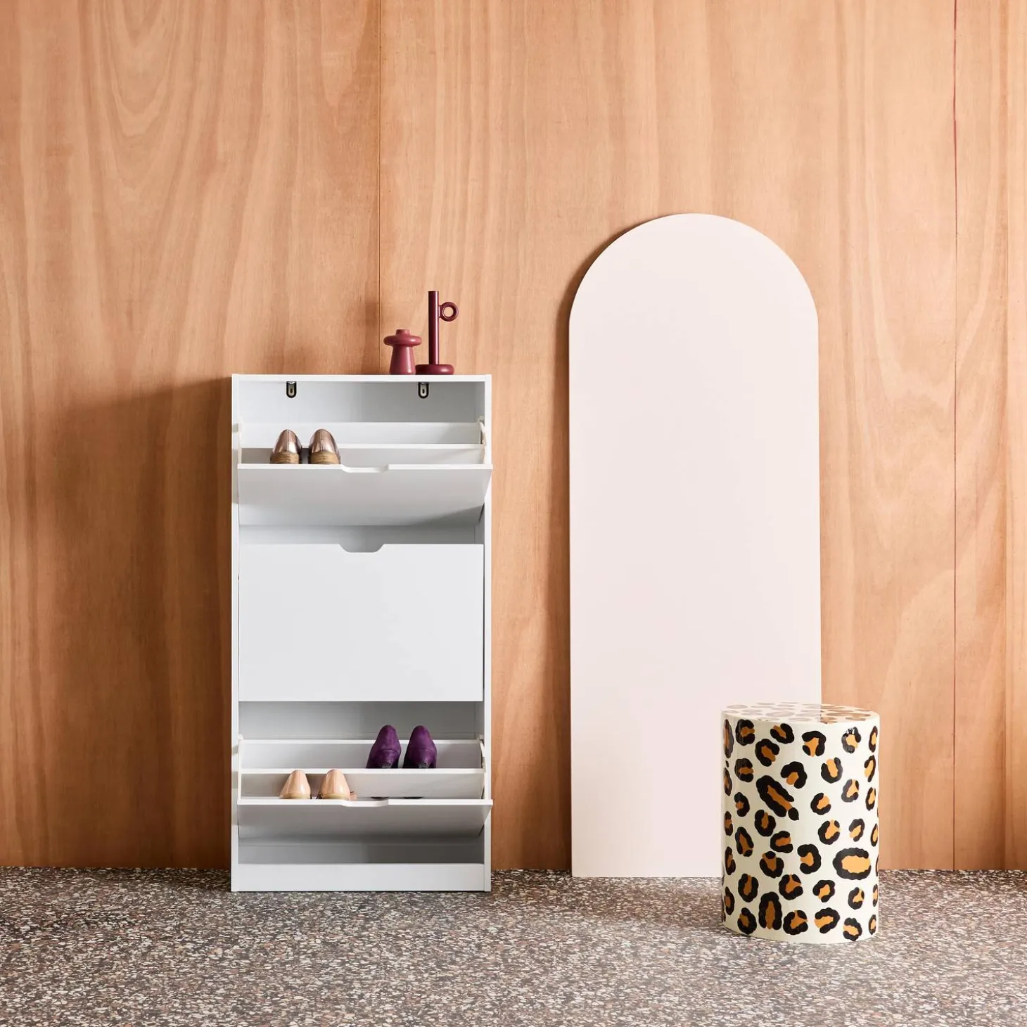 Schuhschrank Holzdekor 3 Schubladen