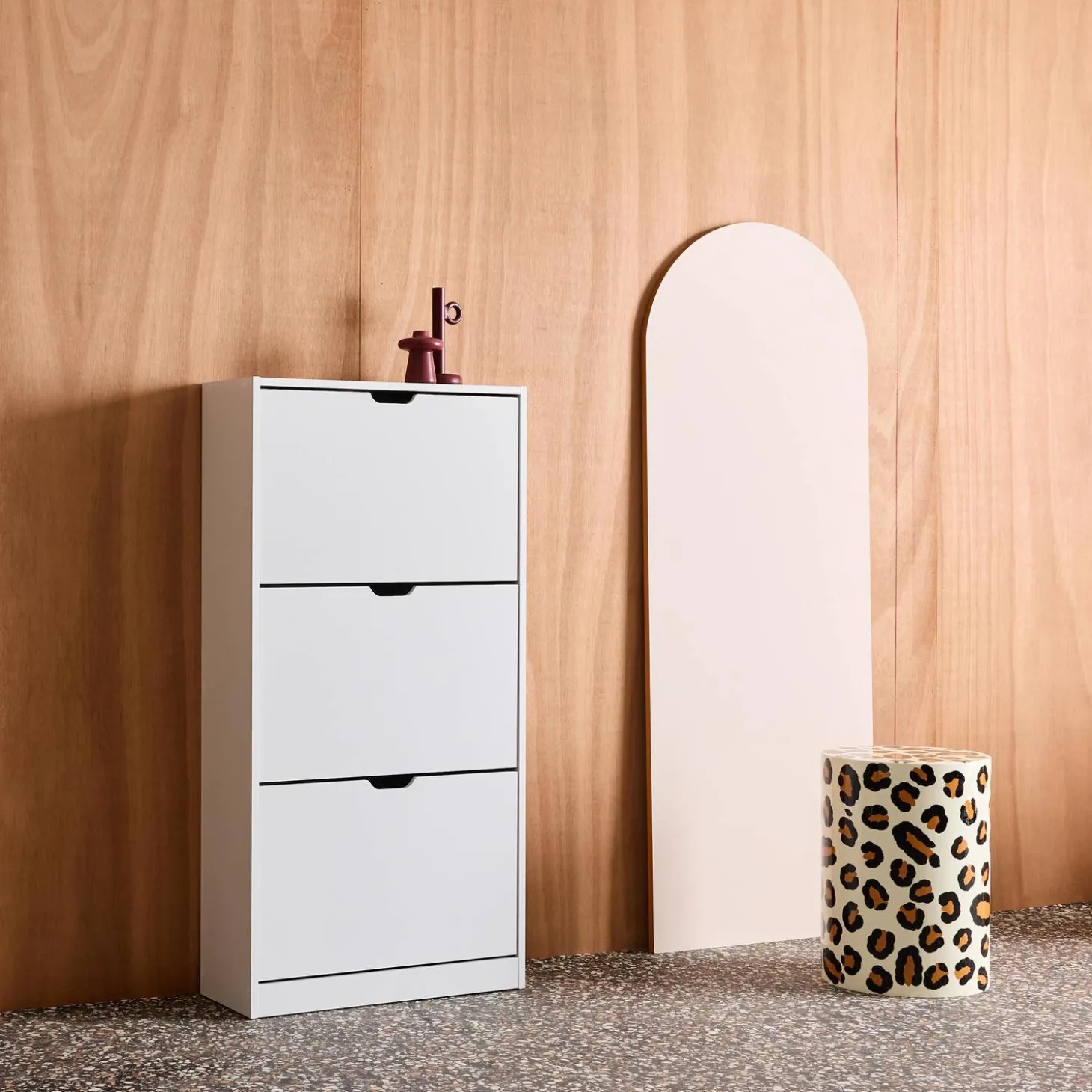 Schuhschrank Holzdekor 3 Schubladen