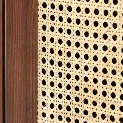 Schuhschrank / kleines Sideboard mit 2 Türen und Rattan-Geflecht