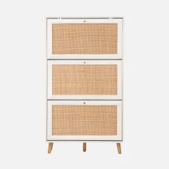 Schuhschrank mit Rattan-Geflecht