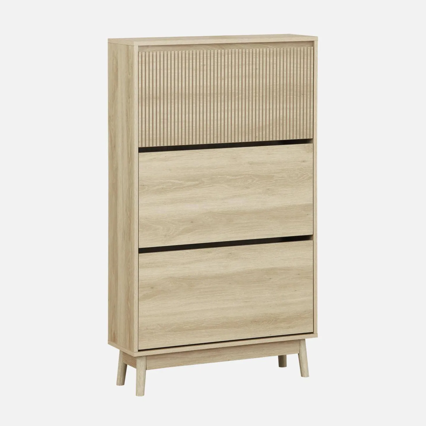 Schuhschrank 3 Türen Naturholzdekor