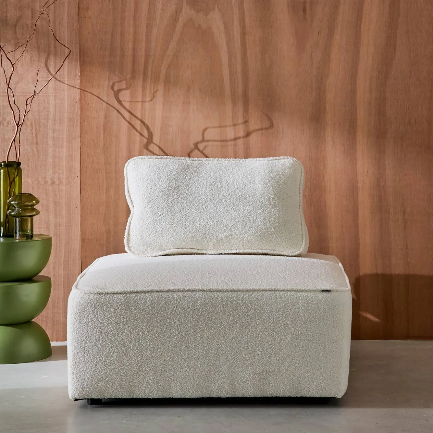 Sessel Einsitzer für modulares Bouclé-Sofa